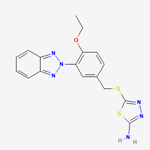 molecular formula C17H16N6OS2 B3747642 5-{[3-(2H-1,2,3-BENZOTRIAZOL-2-YL)-4-ETHOXYBENZYL]SULFANYL}-1,3,4-THIADIAZOL-2-AMINE 