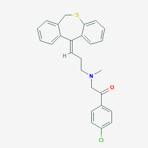 molecular formula C26H24ClNOS B374780 2-[[(3Z)-3-(6H-benzo[c][1]benzothiepin-11-ylidene)propyl]-methylamino]-1-(4-chlorophenyl)ethanone 