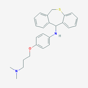 molecular formula C25H28N2OS B374782 N-{4-[3-(dimethylamino)propoxy]phenyl}-6,11-dihydrodibenzo[b,e]thiepin-11-amine 
