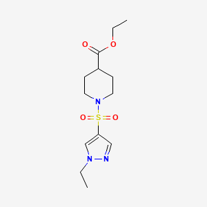 molecular formula C13H21N3O4S B3747852 ETHYL 1-[(1-ETHYL-1H-PYRAZOL-4-YL)SULFONYL]-4-PIPERIDINECARBOXYLATE 