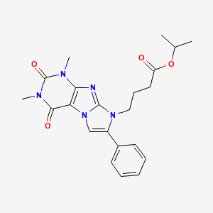 molecular formula C22H25N5O4 B3747886 propan-2-yl 4-(2,4-dimethyl-1,3-dioxo-7-phenylpurino[7,8-a]imidazol-6-yl)butanoate 