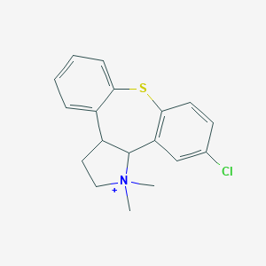molecular formula C18H19ClNS+ B374792 17-chloro-3,3-dimethyl-13-thia-3-azoniatetracyclo[12.4.0.02,6.07,12]octadeca-1(14),7,9,11,15,17-hexaene 