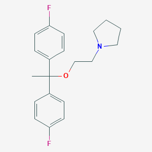 molecular formula C20H23F2NO B374795 1-{2-[1,1-Bis(4-fluorophenyl)ethoxy]ethyl}pyrrolidine 