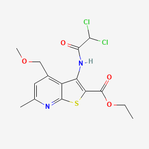 molecular formula C15H16Cl2N2O4S B3747961 ethyl 3-[(2,2-dichloroacetyl)amino]-4-(methoxymethyl)-6-methylthieno[2,3-b]pyridine-2-carboxylate 