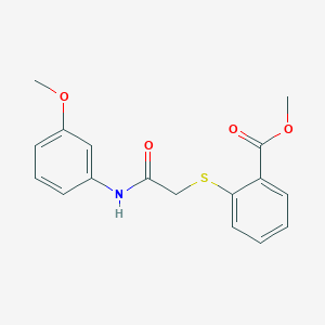 molecular formula C17H17NO4S B3747996 METHYL 2-{[2-(3-METHOXYANILINO)-2-OXOETHYL]SULFANYL}BENZOATE 