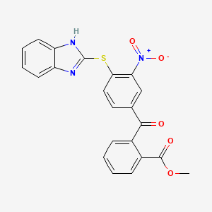 molecular formula C22H15N3O5S B3748052 METHYL 2-[4-(1H-1,3-BENZODIAZOL-2-YLSULFANYL)-3-NITROBENZOYL]BENZOATE 