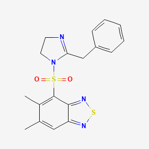 molecular formula C18H18N4O2S2 B3748066 2-BENZYL-4,5-DIHYDRO-1H-IMIDAZOL-1-YL (5,6-DIMETHYL-2,1,3-BENZOTHIADIAZOL-4-YL) SULFONE 