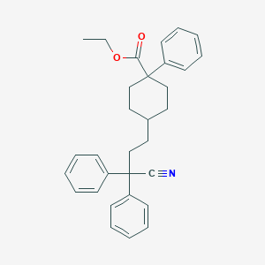 molecular formula C31H33NO2 B374808 Ethyl 4-(3-cyano-3,3-diphenylpropyl)-1-phenylcyclohexanecarboxylate 