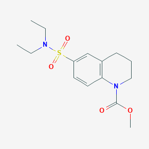 molecular formula C15H22N2O4S B3748183 METHYL 6-[(DIETHYLAMINO)SULFONYL]-3,4-DIHYDRO-1(2H)-QUINOLINECARBOXYLATE 