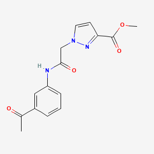 molecular formula C15H15N3O4 B3748208 METHYL 1-[2-(3-ACETYLANILINO)-2-OXOETHYL]-1H-PYRAZOLE-3-CARBOXYLATE 