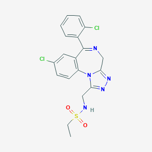 molecular formula C19H17Cl2N5O2S B374828 N-[[8-chloro-6-(2-chlorophenyl)-4H-[1,2,4]triazolo[4,3-a][1,4]benzodiazepin-1-yl]methyl]ethanesulfonamide 