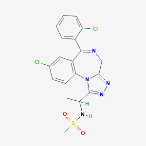 molecular formula C19H17Cl2N5O2S B374830 N-[1-[8-chloro-6-(2-chlorophenyl)-4H-[1,2,4]triazolo[4,3-a][1,4]benzodiazepin-1-yl]ethyl]methanesulfonamide 