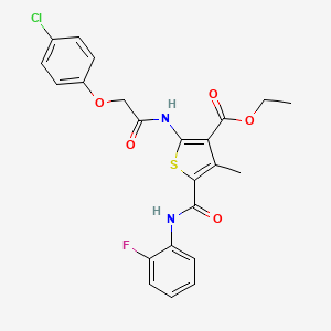 molecular formula C23H20ClFN2O5S B3748391 Ethyl 2-[2-(4-chlorophenoxy)acetamido]-5-[(2-fluorophenyl)carbamoyl]-4-methylthiophene-3-carboxylate 