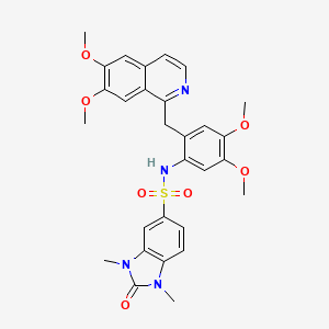 molecular formula C29H30N4O7S B3748401 N-{2-[(6,7-dimethoxyisoquinolin-1-yl)methyl]-4,5-dimethoxyphenyl}-1,3-dimethyl-2-oxo-2,3-dihydro-1H-benzimidazole-5-sulfonamide 