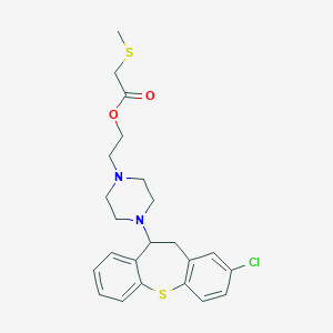 molecular formula C23H27ClN2O2S2 B374848 2-[4-(2-Chloro-10,11-dihydrodibenzo[b,f]thiepin-10-yl)-1-piperazinyl]ethyl (methylsulfanyl)acetate 