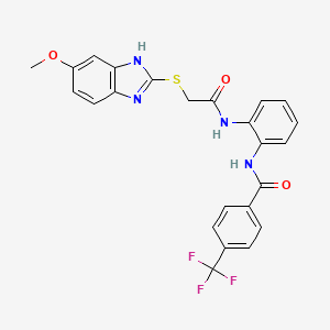 molecular formula C24H19F3N4O3S B3748495 N-(2-{2-[(5-METHOXY-1H-1,3-BENZODIAZOL-2-YL)SULFANYL]ACETAMIDO}PHENYL)-4-(TRIFLUOROMETHYL)BENZAMIDE 