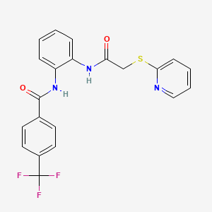 molecular formula C21H16F3N3O2S B3748499 N-{2-[2-(PYRIDIN-2-YLSULFANYL)ACETAMIDO]PHENYL}-4-(TRIFLUOROMETHYL)BENZAMIDE 