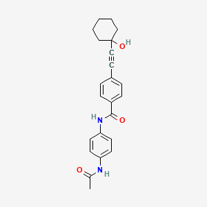 molecular formula C23H24N2O3 B3748514 N-(4-acetamidophenyl)-4-[2-(1-hydroxycyclohexyl)ethynyl]benzamide 