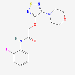 molecular formula C14H15IN4O3S B3748585 N-(2-iodophenyl)-2-{[4-(morpholin-4-yl)-1,2,5-thiadiazol-3-yl]oxy}acetamide 