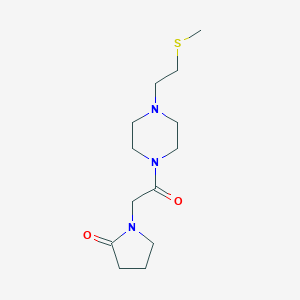 molecular formula C13H23N3O2S B374861 1-(2-{4-[2-(Methylsulfanyl)ethyl]-1-piperazinyl}-2-oxoethyl)-2-pyrrolidinone 