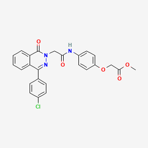 molecular formula C25H20ClN3O5 B3748736 METHYL 2-(4-{2-[4-(4-CHLOROPHENYL)-1-OXO-1,2-DIHYDROPHTHALAZIN-2-YL]ACETAMIDO}PHENOXY)ACETATE 