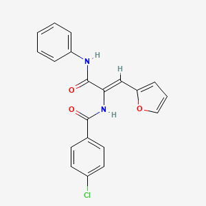 molecular formula C20H15ClN2O3 B3748830 N-[(Z)-3-anilino-1-(furan-2-yl)-3-oxoprop-1-en-2-yl]-4-chlorobenzamide 