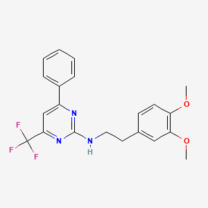 molecular formula C21H20F3N3O2 B3749257 N-[2-(3,4-dimethoxyphenyl)ethyl]-4-phenyl-6-(trifluoromethyl)pyrimidin-2-amine 