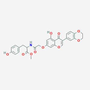 molecular formula C29H25NO10 B3749340 Methyl 2-[[2-[3-(2,3-dihydro-1,4-benzodioxin-6-yl)-5-hydroxy-4-oxochromen-7-yl]oxyacetyl]amino]-3-(4-hydroxyphenyl)propanoate 