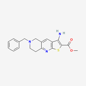 molecular formula C19H19N3O2S B3749430 METHYL 3-AMINO-6-BENZYL-5H,6H,7H,8H-THIENO[2,3-B]1,6-NAPHTHYRIDINE-2-CARBOXYLATE 