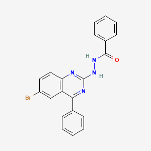 molecular formula C21H15BrN4O B3749553 N'-(6-bromo-4-phenylquinazolin-2-yl)benzohydrazide 