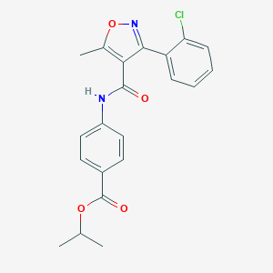 molecular formula C21H19ClN2O4 B374969 Isopropyl 4-({[3-(2-chlorophenyl)-5-methyl-4-isoxazolyl]carbonyl}amino)benzoate CAS No. 307505-24-4