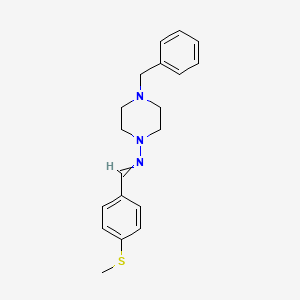 molecular formula C19H23N3S B3749742 N-(4-BENZYLPIPERAZIN-1-YL)-1-[4-(METHYLSULFANYL)PHENYL]METHANIMINE 