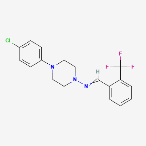 molecular formula C18H17ClF3N3 B3749758 N-[4-(4-chlorophenyl)piperazin-1-yl]-1-[2-(trifluoromethyl)phenyl]methanimine 