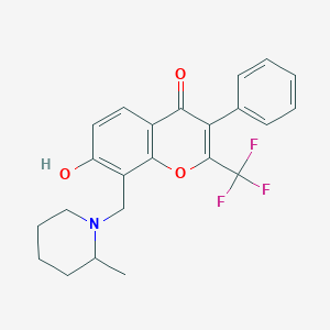 7-hydroxy-8-[(2-methyl-1-piperidinyl)methyl]-3-phenyl-2-(trifluoromethyl)-4H-chromen-4-one