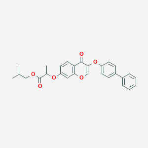 molecular formula C28H26O6 B375004 isobutyl 2-{[3-([1,1'-biphenyl]-4-yloxy)-4-oxo-4H-chromen-7-yl]oxy}propanoate 