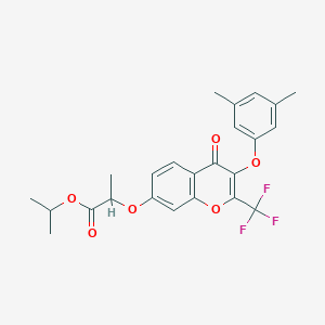 molecular formula C24H23F3O6 B375011 propan-2-yl 2-{[3-(3,5-dimethylphenoxy)-4-oxo-2-(trifluoromethyl)-4H-chromen-7-yl]oxy}propanoate 
