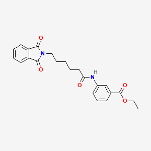 molecular formula C23H24N2O5 B3750112 ETHYL 3-[6-(1,3-DIOXO-2,3-DIHYDRO-1H-ISOINDOL-2-YL)HEXANAMIDO]BENZOATE 