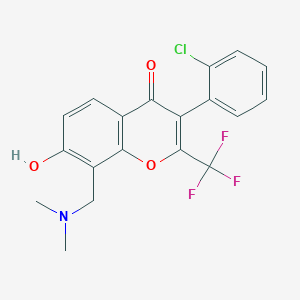 3-(2-chlorophenyl)-8-[(dimethylamino)methyl]-7-hydroxy-2-(trifluoromethyl)-4H-chromen-4-one