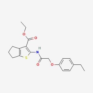 molecular formula C20H23NO4S B3750141 ethyl 2-{[(4-ethylphenoxy)acetyl]amino}-5,6-dihydro-4H-cyclopenta[b]thiophene-3-carboxylate 