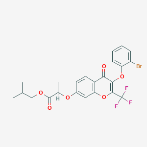 molecular formula C23H20BrF3O6 B375015 isobutyl 2-{[3-(2-bromophenoxy)-4-oxo-2-(trifluoromethyl)-4H-chromen-7-yl]oxy}propanoate 