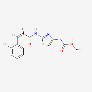molecular formula C16H15ClN2O3S B3750277 ethyl 2-[2-[[(Z)-3-(2-chlorophenyl)prop-2-enoyl]amino]-1,3-thiazol-4-yl]acetate 