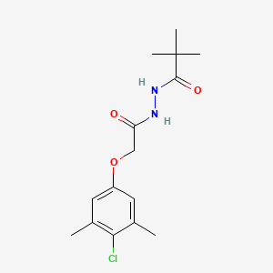 molecular formula C15H21ClN2O3 B3750284 2-(4-CHLORO-3,5-DIMETHYLPHENOXY)-N'-(2,2-DIMETHYLPROPANOYL)ACETOHYDRAZIDE 