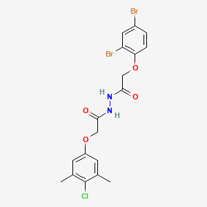molecular formula C18H17Br2ClN2O4 B3750297 N'-[2-(4-chloro-3,5-dimethylphenoxy)acetyl]-2-(2,4-dibromophenoxy)acetohydrazide 