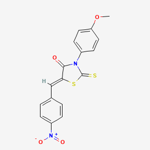 molecular formula C17H12N2O4S2 B3750318 (5Z)-3-(4-methoxyphenyl)-5-[(4-nitrophenyl)methylidene]-2-sulfanylidene-1,3-thiazolidin-4-one 
