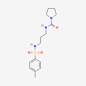 molecular formula C15H23N3O3S B3750323 N-[3-[(4-methylphenyl)sulfonylamino]propyl]pyrrolidine-1-carboxamide 