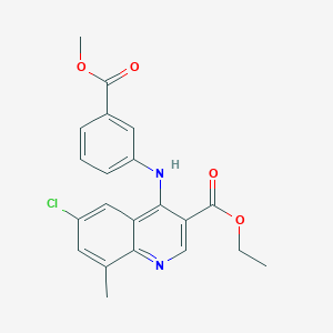 molecular formula C21H19ClN2O4 B375046 Ethyl 6-chloro-4-{[3-(methoxycarbonyl)phenyl]amino}-8-methylquinoline-3-carboxylate CAS No. 370846-95-0