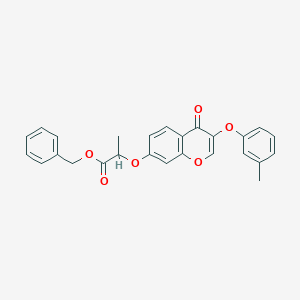 molecular formula C26H22O6 B375062 benzyl 2-{[3-(3-methylphenoxy)-4-oxo-4H-chromen-7-yl]oxy}propanoate 