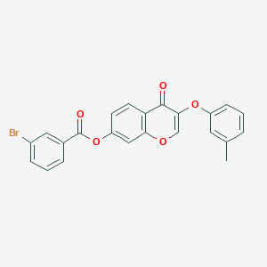 molecular formula C23H15BrO5 B375064 3-(3-methylphenoxy)-4-oxo-4H-chromen-7-yl 3-bromobenzoate 