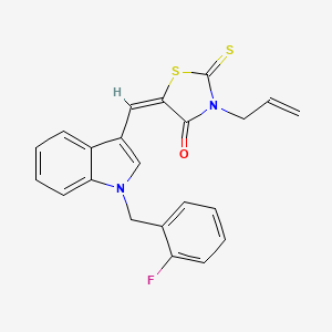 molecular formula C22H17FN2OS2 B3750646 (5E)-5-[[1-[(2-fluorophenyl)methyl]indol-3-yl]methylidene]-3-prop-2-enyl-2-sulfanylidene-1,3-thiazolidin-4-one 