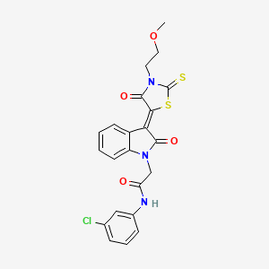 molecular formula C22H18ClN3O4S2 B3750787 N-(3-chlorophenyl)-2-{(3Z)-3-[3-(2-methoxyethyl)-4-oxo-2-thioxo-1,3-thiazolidin-5-ylidene]-2-oxo-2,3-dihydro-1H-indol-1-yl}acetamide 